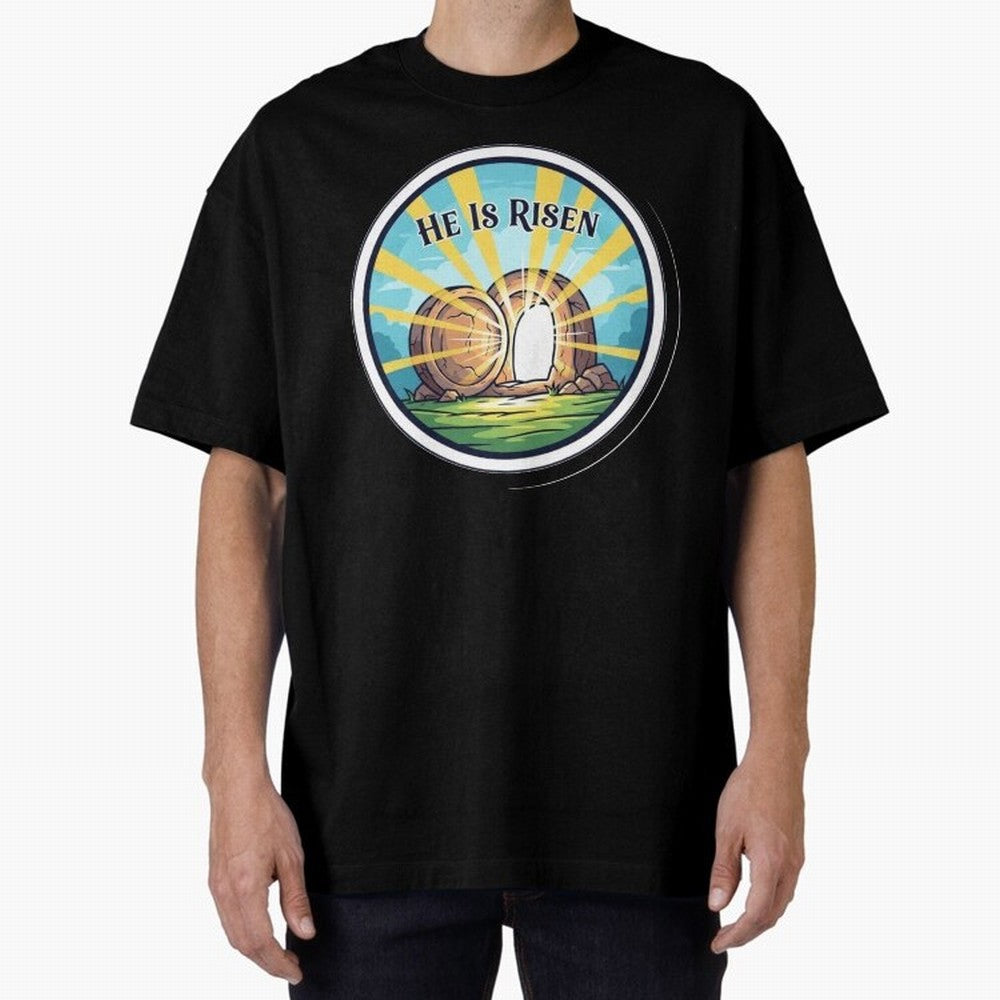 He Is Risen Indeed Easter Faith Sticker Oversized T-Shirt Stand with FIFA World Cup 2026 Group Stage Made for Messi, Neymar and Mbappe, France Energy, Classic Soccer Heritage, Championship Pressure, Fan Loyalty and International Pride; Ideal for