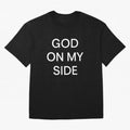God On My Side - Minimalist Christian Outline Typography Oversized T-Shirt Honor the Beautiful Game during Match Day Hype around FIFA World Cup 2026 Group Stage, Messi, Argentina, France and Brazil, Retro Football Energy, Iconic Rivalries, Trophy