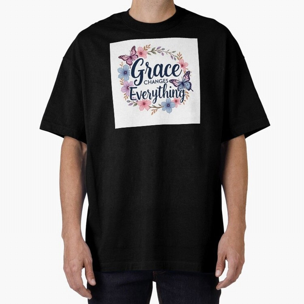 Grace Of God Changes Everything Oversized T-Shirt Show Passion for the Stars of Match Day Hype around FIFA World Cup 2026, Cristiano Ronaldo, Haaland and CR7, Germany, Worldwide Fan Energy, Dramatic Goals, Stadium Lights and Championship