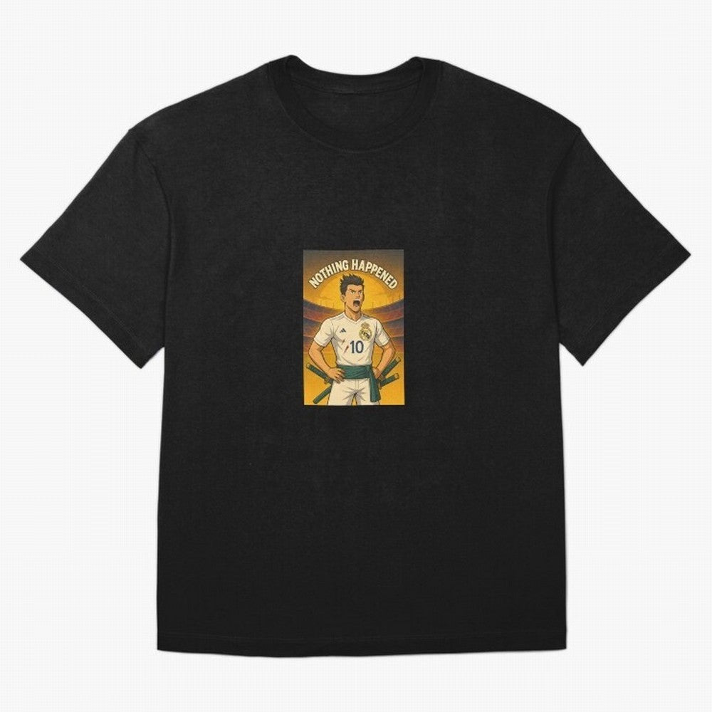 Cristiano Zoro Nothing Happened Oversized T-Shirt Celebrate the Biggest Stage of Match Day Hype around FIFA World Cup 2026 Group Stage, Haaland and Mbappe, Portugal, Spain and Germany, Sports Nostalgia, International Competition, Famous Players and