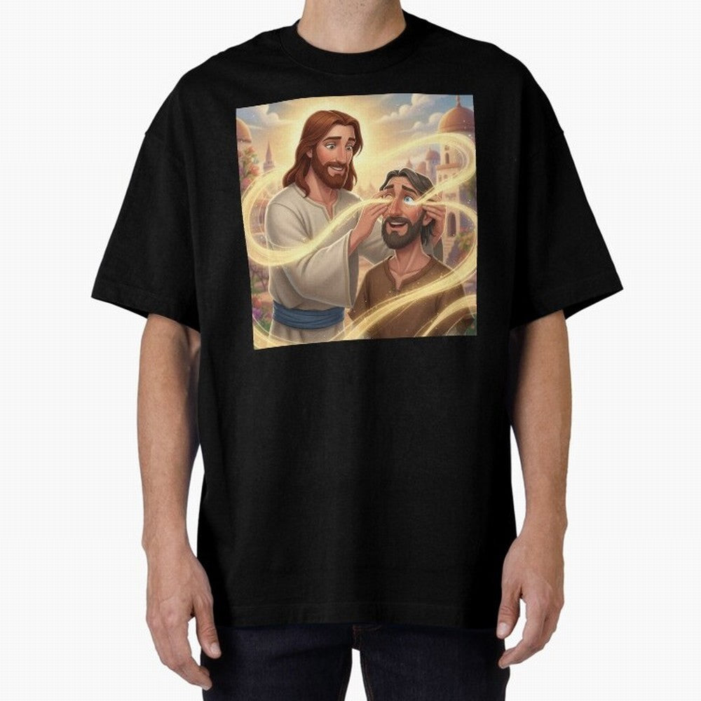 Jesus cure the blind Oversized T-Shirt Live the Energy of Match Day Hype around FIFA World Cup 2026, Cristiano Ronaldo, Haaland and CR7, England, Global Supporter Spirit, Legendary Goals, National Colors and Tournament Celebration; Perfect for