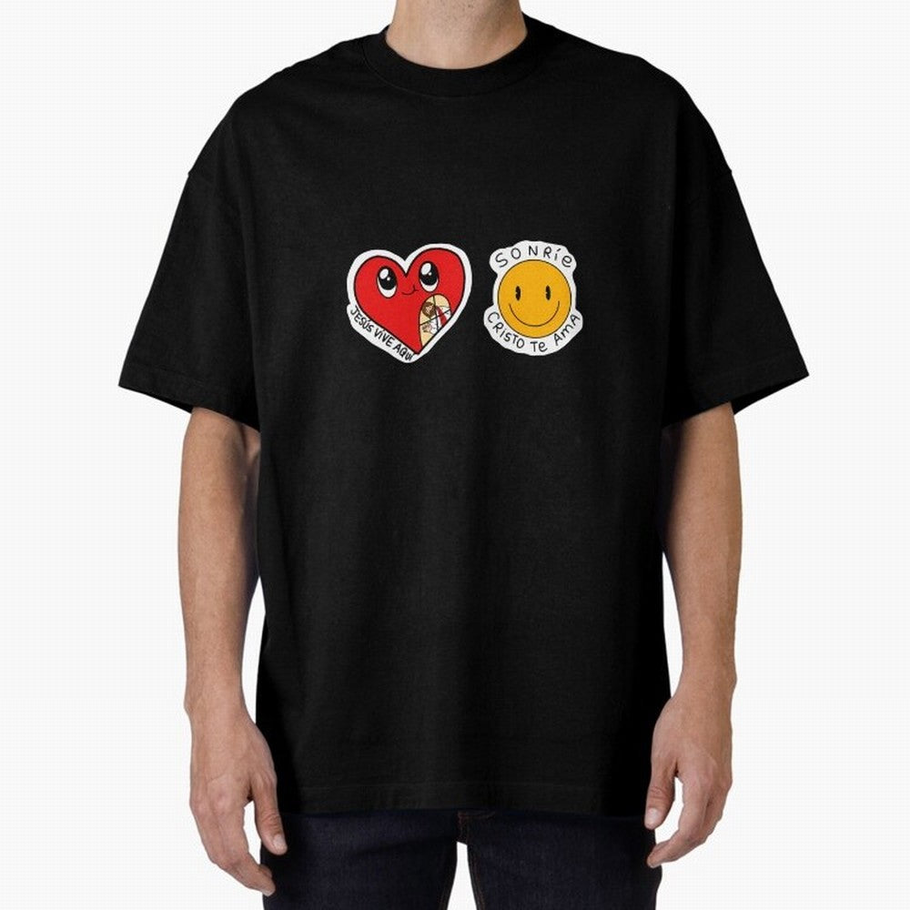 Jesus Vive Aqu Oversized T-Shirt Bring Match Day Fire to Global Football Passion for FIFA World Cup 2026 USA Canada Mexico, Highlighting Neymar, Haaland and Cristiano Ronaldo, Argentina, France and Brazil, Worldwide Fan Energy, Dramatic Goals,