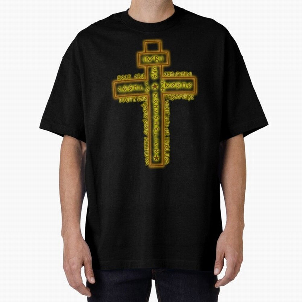 Cruz del Santo Padre Benito Color Oversized T-Shirt Bring Trophy Dreams to the FIFA World Cup 2026 USA Canada Mexico Journey through Haaland and Mbappe Highlights, Spain Pride, Football Festival Excitement, Trophy Ambitions, Country Rivalries and