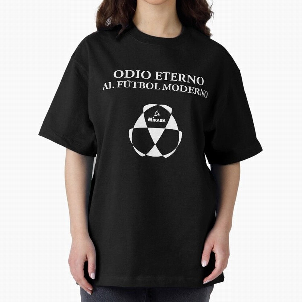 Odio Eterno al F¨²tbol Moderno [White Design] Oversized T-Shirt Celebrate the Stars of FIFA World Cup 2026 Group Stage Spirit, Highlighting England, France and Netherlands, Messi and Cristiano Ronaldo, Vintage Soccer Flavor, Modern Football Stars,
