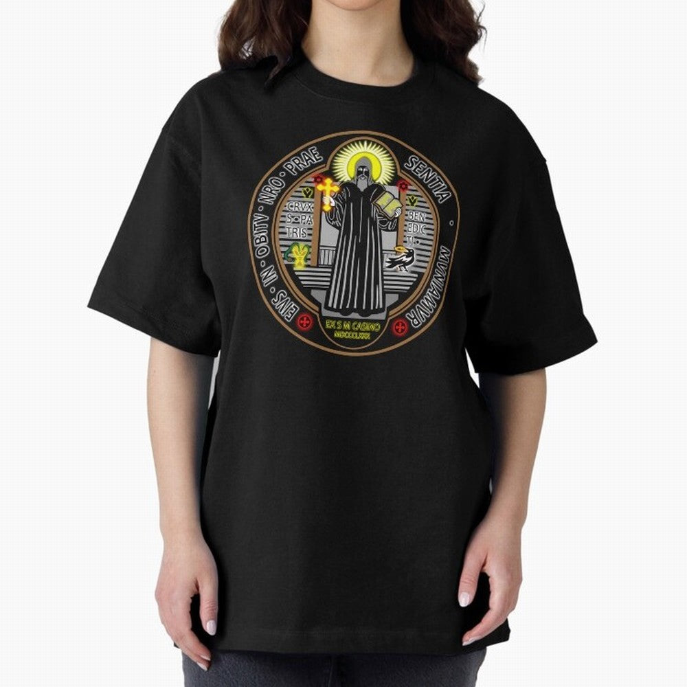 Medalla de San Benito Color Frontal Oversized T-Shirt Join FIFA World Cup 2026 Made for Messi and Cristiano Ronaldo, England Energy, Vintage Soccer Flavor, Modern Football Stars, National Flags and Final Night Emotion; Ideal for Fans Who Follow