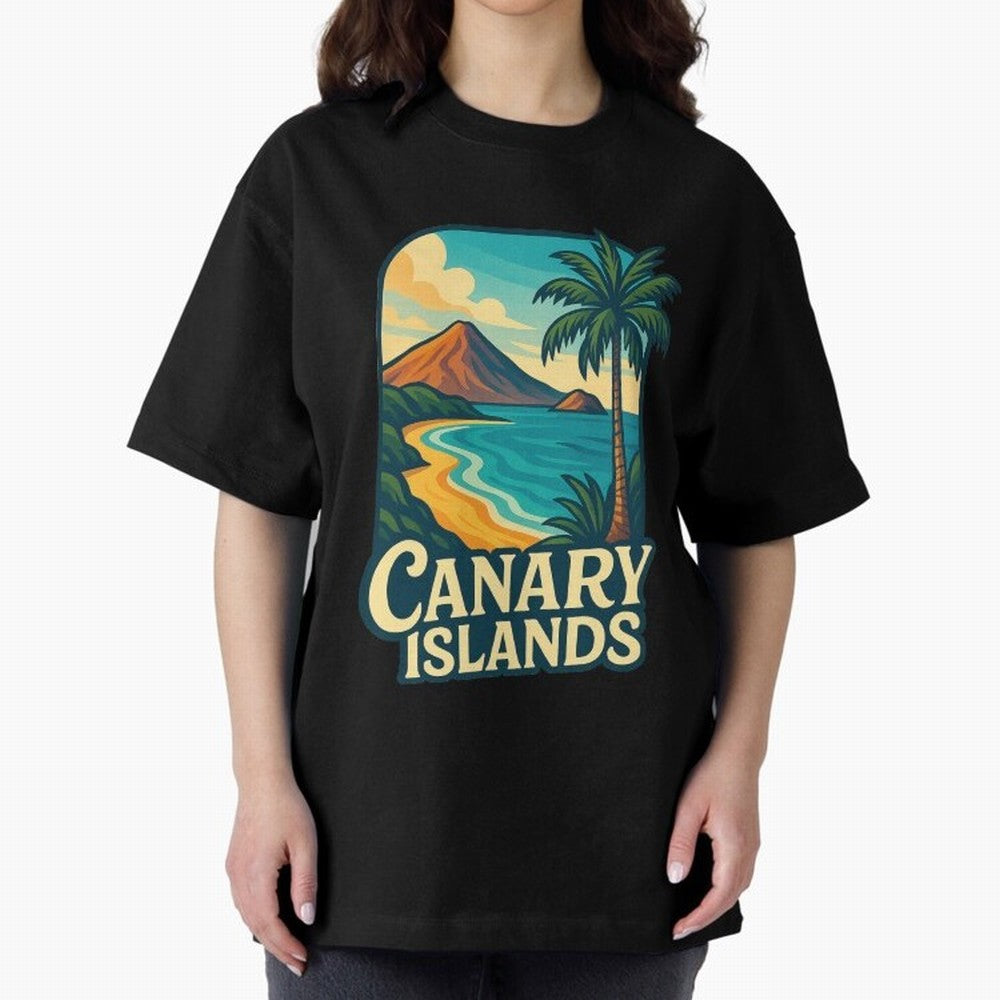 Tropical Shoreline of the Canary Islands Spain Oversized T-Shirt Create FIFA World Cup 2026 Group Stage Driven by Neymar, France Energy, Match Day Excitement, Supporter Culture, Golden Goals and Global Football Passion; Great for Supporters Who