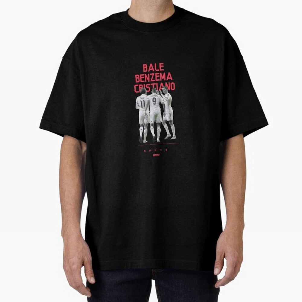 Real Madrid | Bale Benzema Cristiano Oversized T-Shirt Unlock FIFA World Cup 2026 USA Canada Mexico Spirit, Capturing Argentina, Haaland, Football Passion, Legendary Performances, Festival Vibes and Supporter Community; Perfect for People Who Love