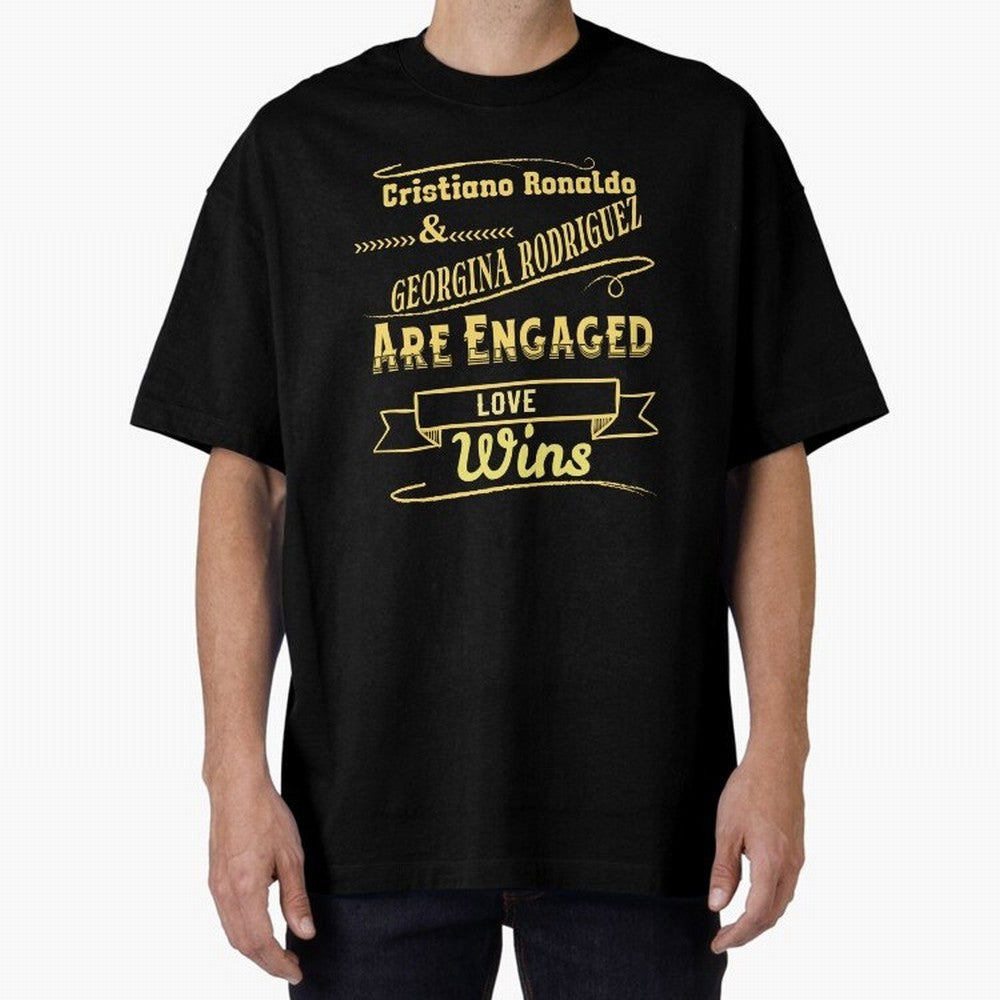 Cristiano & Georgina Engagement ¨C True Love Story Oversized T-Shirt Honor Champions and Dreams in FIFA World Cup 2026 Group Stage Connected to Mbappe and Neymar, Brazil, Portugal and Argentina Energy, Football Passion, Legendary Performances,