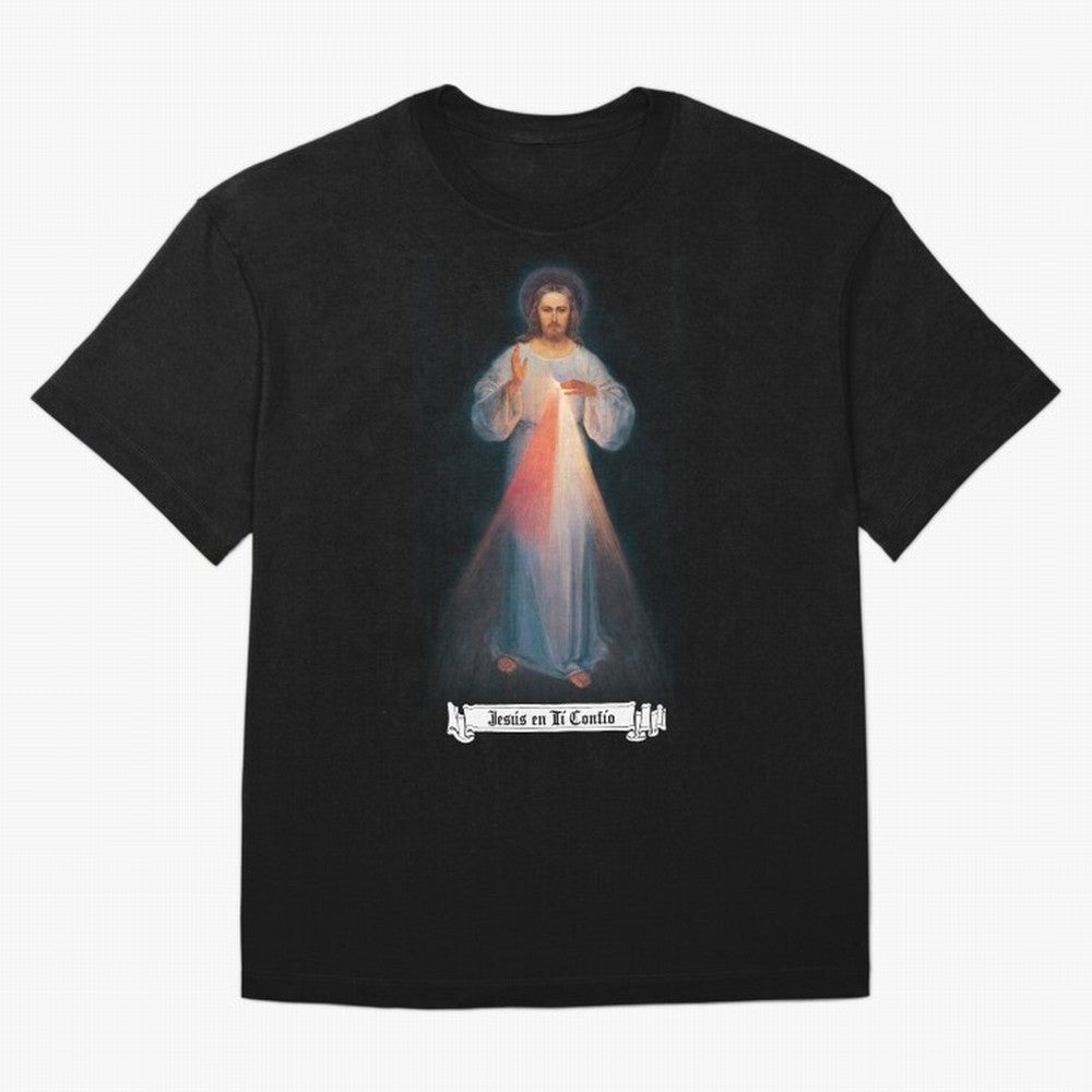 Imagen de la Divina Misericordia, JES¨²S EN T¨ª CONF¨ªO regalos cat¨®licos y cristianos, Oversized T-Shirt Carry the Colors and Pride of the FIFA World Cup 2026 Journey through Mbappe Highlights, Argentina and Brazil Pride, Classic Soccer Heritage,