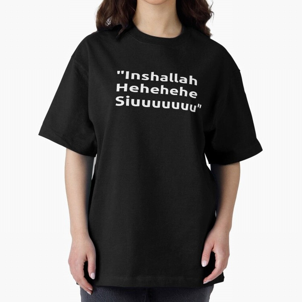 Inshallah Hehehehe Siuuu : Cristiano Ronaldo Oversized T-Shirt Honor the Football Icons of FIFA World Cup 2026 Spirit, Inspired by England and Germany, Neymar, Haaland and Cristiano Ronaldo, Retro Football Energy, Iconic Rivalries, Trophy Chase