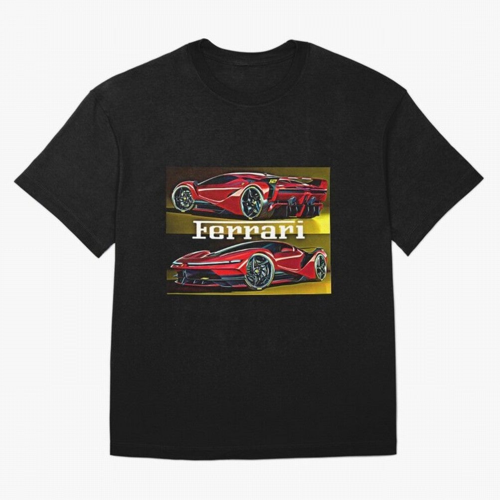 Ferarri F Concept Oversized T-Shirt Celebrate Classic Football Spirit in Match Day Hype around FIFA World Cup 2026 USA Canada Mexico, Mbappe, Brazil, Classic Soccer Heritage, Championship Pressure, Fan Loyalty and International Pride; Perfect for