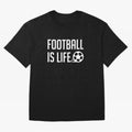 Football Is Life (Red BG) Oversized T-Shirt Treasure FIFA World Cup 2026 USA Canada Mexico Spirit, Featuring France and Portugal, CR7, Stadium Chants, National Pride, Trophy Dreams and Unforgettable Football Memories; Perfect for Fans, Collectors,