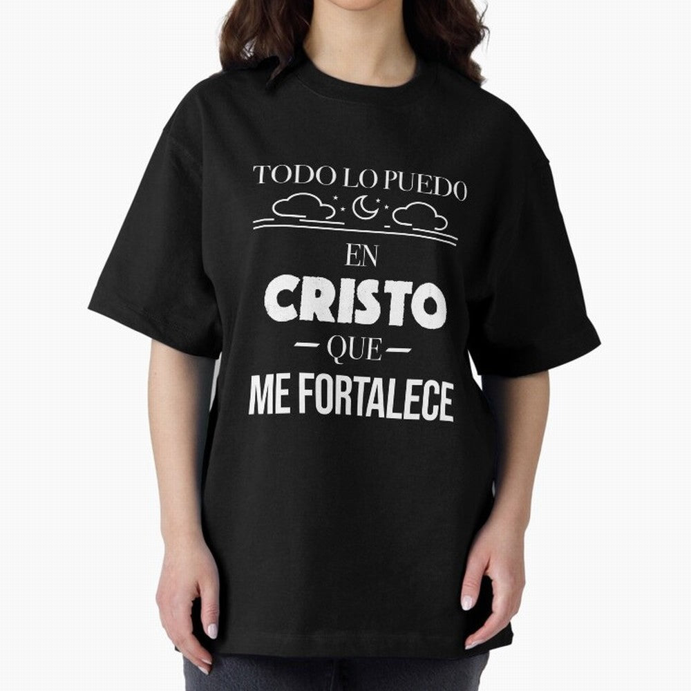 Mensajes Biblicos Espa?ol Todo Lo Puedo En Cristo Oversized T-Shirt Bring Trophy Dreams to FIFA World Cup 2026 Group Stage Spirit, Featuring England, France and Netherlands, CR7 and Messi, Football Passion, Legendary Performances, Festival Vibes