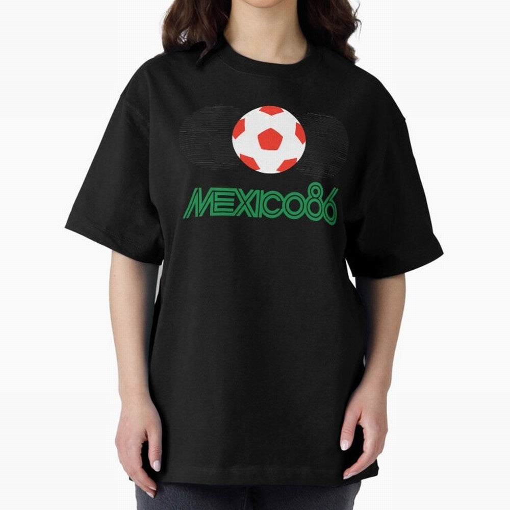 Mexico 86 Oversized T-Shirt Enjoy the Biggest Football Party of FIFA World Cup 2026 USA Canada Mexico Spirit, Driven by Argentina, France and Brazil, CR7 and Messi, Worldwide Fan Energy, Dramatic Goals, Stadium Lights and Championship Celebrations;