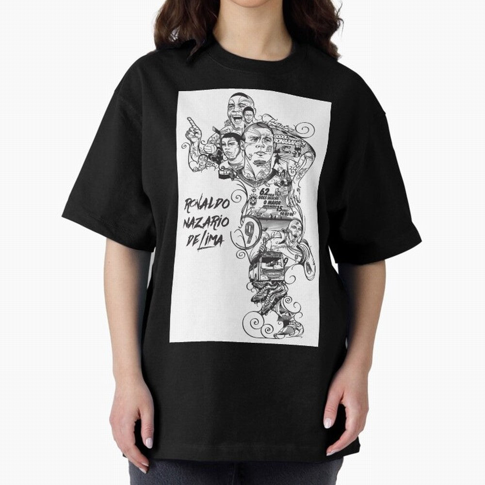The R9 Era Oversized T-Shirt Show Fan Pride Across FIFA World Cup 2026 Group Stage Spirit, Made for Argentina and Brazil, Messi, CR7 and Mbappe, Sports Nostalgia, International Competition, Famous Players and Unforgettable Victories; Made for