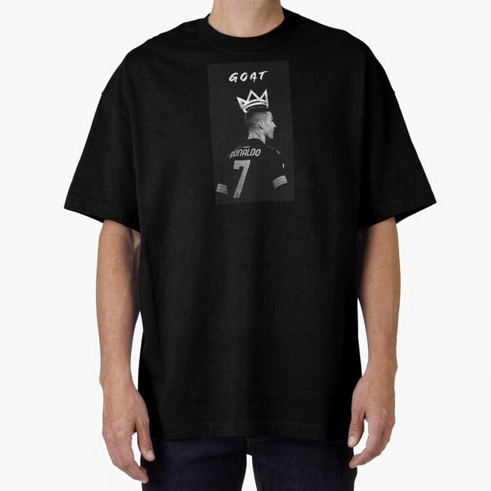 Ronaldo Goat Oversized T-Shirt Cheer through Every Moment of Global Football Passion for FIFA World Cup 2026, Inspired by Mbappe, Spain, Football Festival Excitement, Trophy Ambitions, Country Rivalries and Star Player Buzz; Perfect for Fans,