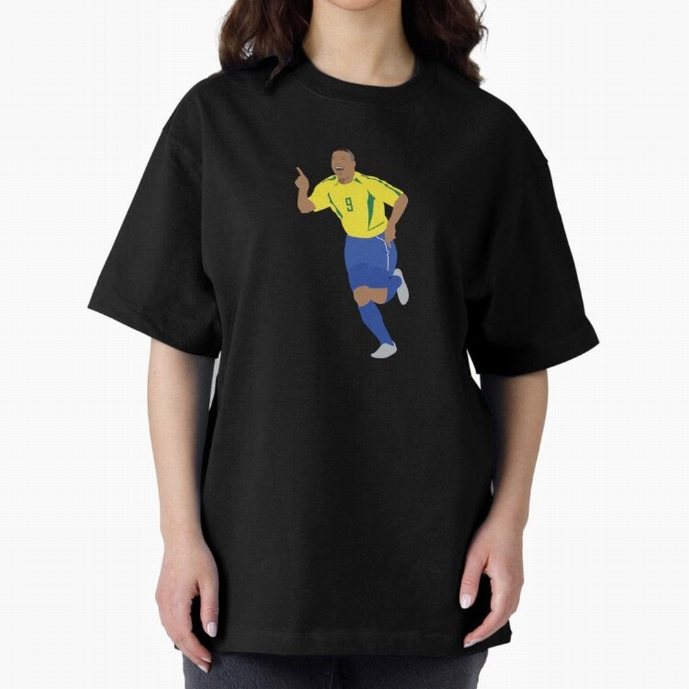 R9 Brazil - Ronaldo Oversized T-Shirt Honor the Beautiful Game during FIFA World Cup 2026 Group Stage Spirit, Inspired by Netherlands, CR7 and Messi, Football Festival Excitement, Trophy Ambitions, Country Rivalries and Star Player Buzz; Made for