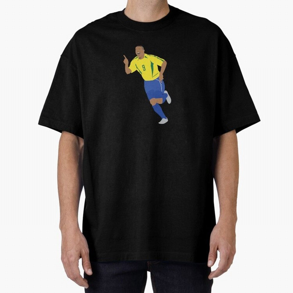 R9 Brazil - Ronaldo Oversized T-Shirt Honor the Beautiful Game during FIFA World Cup 2026 Group Stage Spirit, Inspired by Netherlands, CR7 and Messi, Football Festival Excitement, Trophy Ambitions, Country Rivalries and Star Player Buzz; Made for