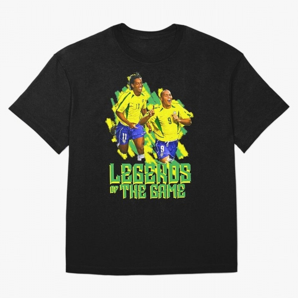 Ronaldinho and ronaldo brazil football print art Oversized T-Shirt Embrace FIFA World Cup 2026 Group Stage Spirit, with France and Portugal, CR7 and Messi, Supporter Pride, Iconic Celebrations, Legendary Names and Global Match Day Energy; Perfect