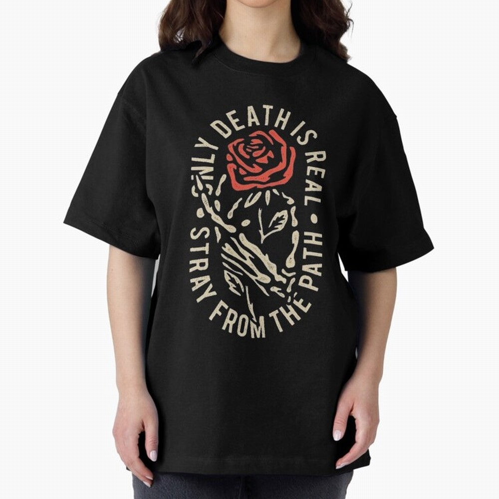 Stray from the path /only ddeath is real Oversized T-Shirt Celebrate Fan Culture around FIFA World Cup 2026 for Fans of Messi and Argentina, Bringing Championship Spirit, Famous Goals, Roaring Crowds and International Football Unity; Perfect for
