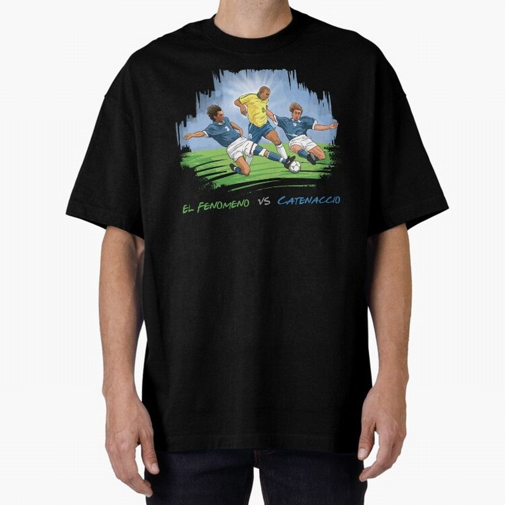 El Fenomeno Ronaldo Luis Nazario de Lima Oversized T-Shirt Show Match Day Excitement for FIFA World Cup 2026 USA Canada Mexico for Fans of Neymar, Haaland and Cristiano Ronaldo and France, Bringing Match Day Excitement, Supporter Culture, Golden