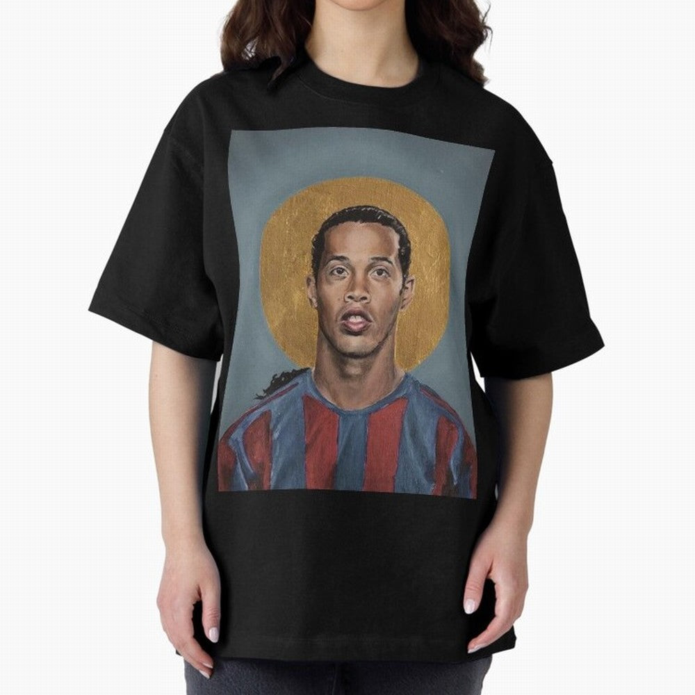 Art Ronaldinho Painting Oversized T-Shirt Make Every Match About Global Football Passion for FIFA World Cup 2026 USA Canada Mexico, Driven by Messi, Neymar and Mbappe, Brazil, Tournament Hype, Historic Matchups, Family Viewing Parties and Global