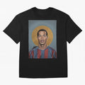 Art Ronaldinho Painting Oversized T-Shirt Make Every Match About Global Football Passion for FIFA World Cup 2026 USA Canada Mexico, Driven by Messi, Neymar and Mbappe, Brazil, Tournament Hype, Historic Matchups, Family Viewing Parties and Global