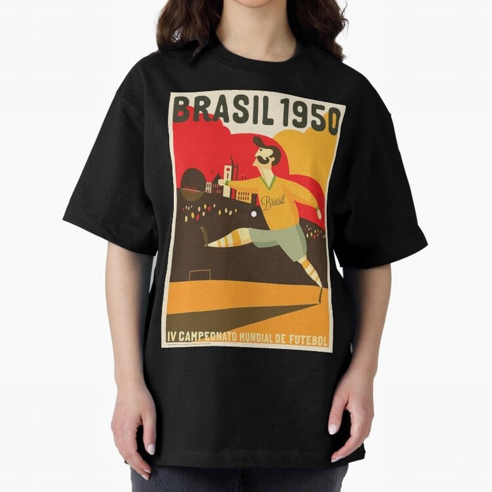 Brasil 1950 World Cup Oversized T-Shirt Show Support during FIFA World Cup 2026 USA Canada Mexico Built around Cristiano Ronaldo, Haaland and CR7, Spain Energy, Champion Mindset, Group Stage Buzz, Knockout Tension and Passionate Fan Culture;