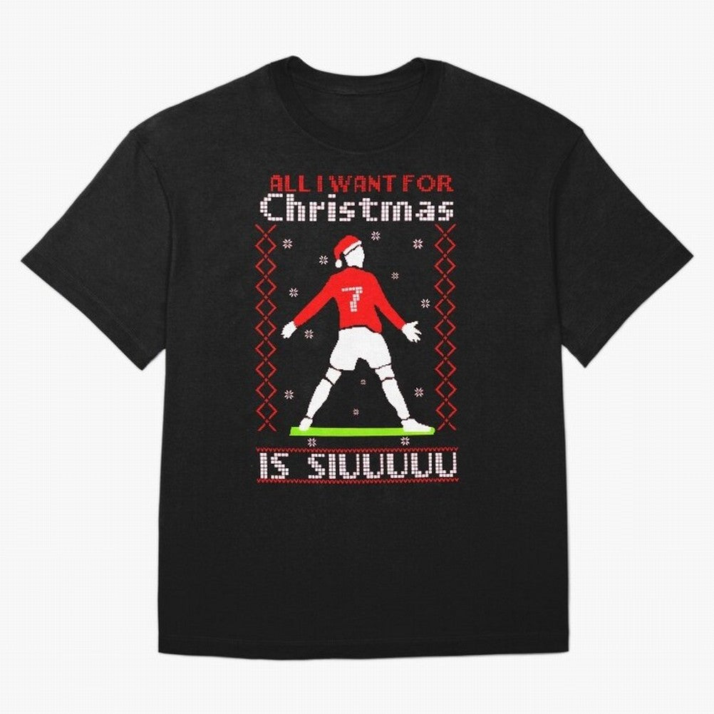 All I Want for Christmas Is Siu Ronaldo Oversized T-Shirt Celebrate the Biggest Stage of Global Football Passion for FIFA World Cup 2026 USA Canada Mexico, Driven by Neymar, Haaland and Cristiano Ronaldo, Brazil, Portugal and Argentina, Worldwide