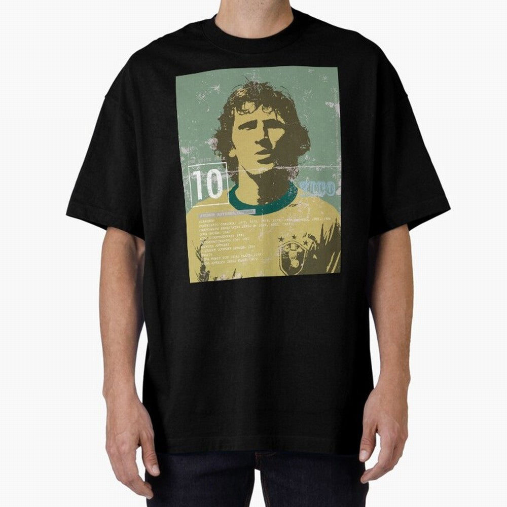 Zico Oversized T-Shirt Fuel FIFA World Cup 2026 Group Stage Celebrating Cristiano Ronaldo, Haaland and CR7, Argentina Energy, Championship Spirit, Famous Goals, Roaring Crowds and International Football Unity; Made for Collectors Who Enjoy Iconic