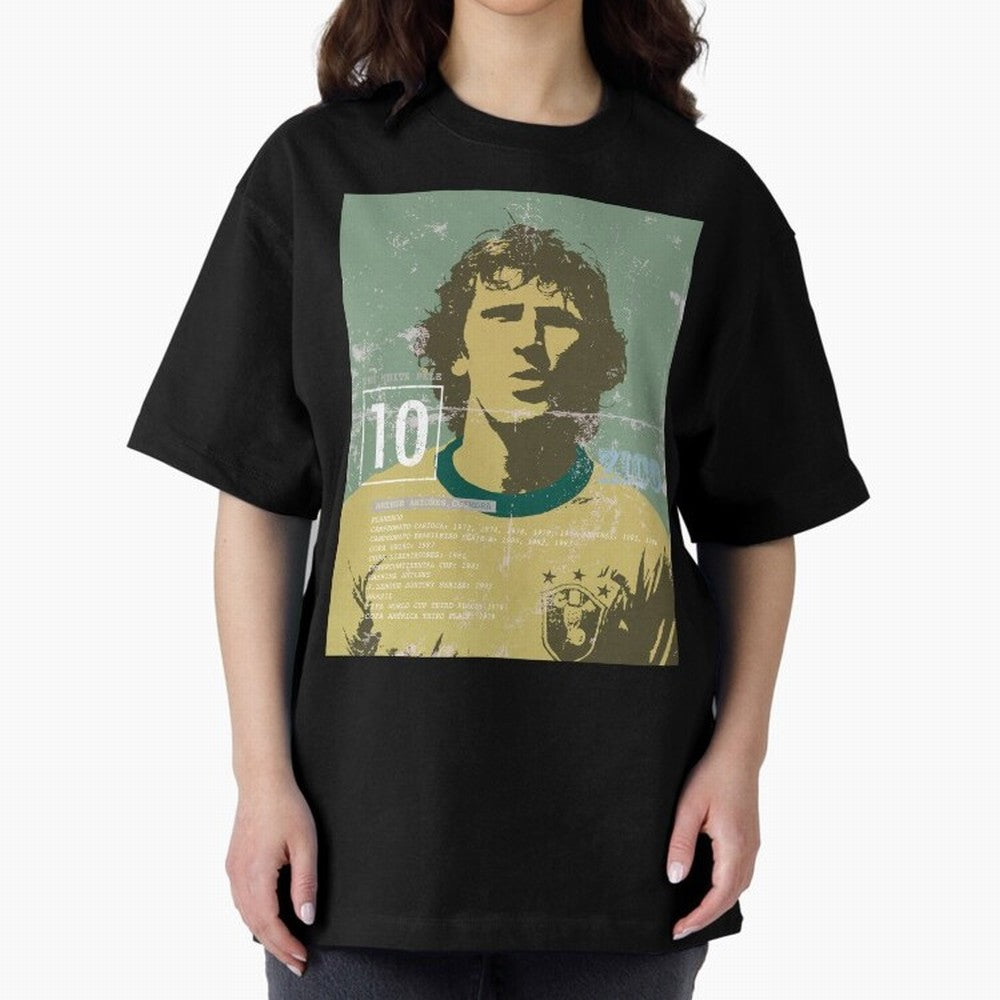 Zico Oversized T-Shirt Fuel FIFA World Cup 2026 Group Stage Celebrating Cristiano Ronaldo, Haaland and CR7, Argentina Energy, Championship Spirit, Famous Goals, Roaring Crowds and International Football Unity; Made for Collectors Who Enjoy Iconic