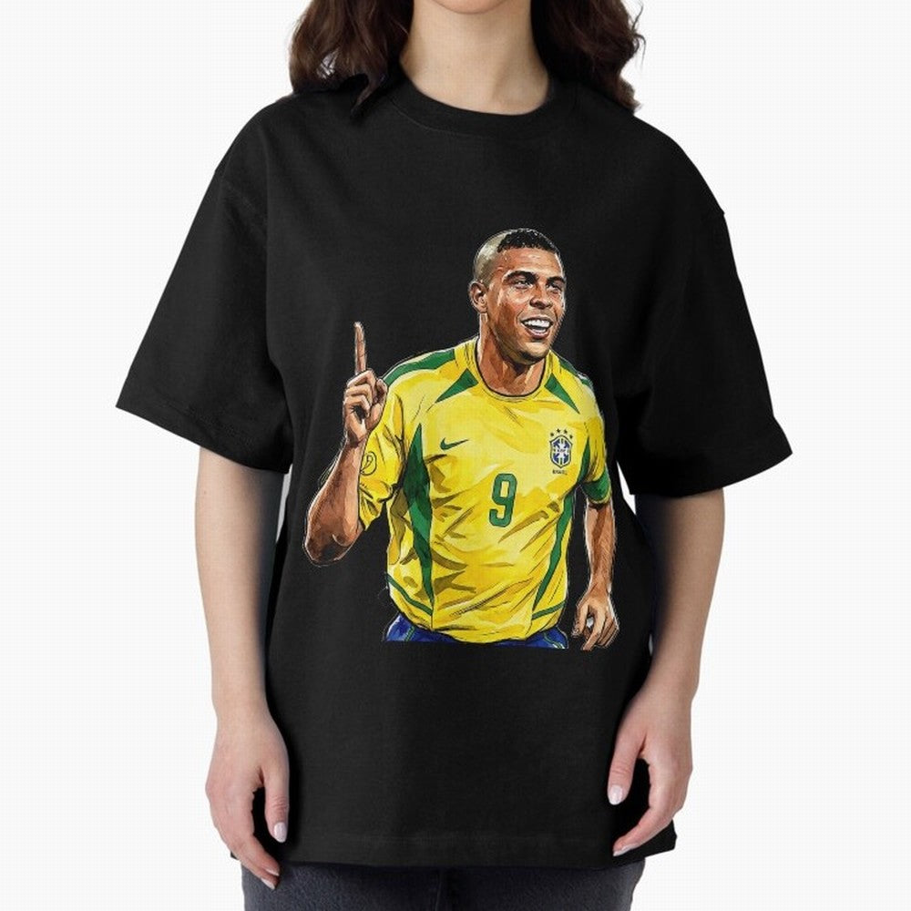 Ronaldo Fen?meno Oversized T-Shirt Stand with FIFA World Cup 2026 Group Stage for Fans of Messi, Neymar and Mbappe and Brazil, Bringing Supporter Pride, Iconic Celebrations, Legendary Names and Global Match Day Energy; Made for Collectors Who Enjoy