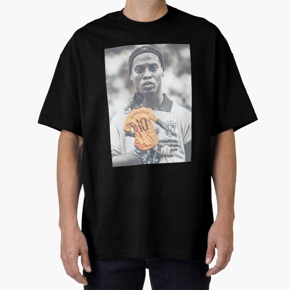 Wallpaper Ronaldinho Illustration Oversized T-Shirt Show Your Love for the FIFA World Cup 2026 USA Canada Mexico Journey through CR7 and Messi Highlights, Portugal Pride, Football History, Final Match Energy, Crowd Noise and Once in a Lifetime