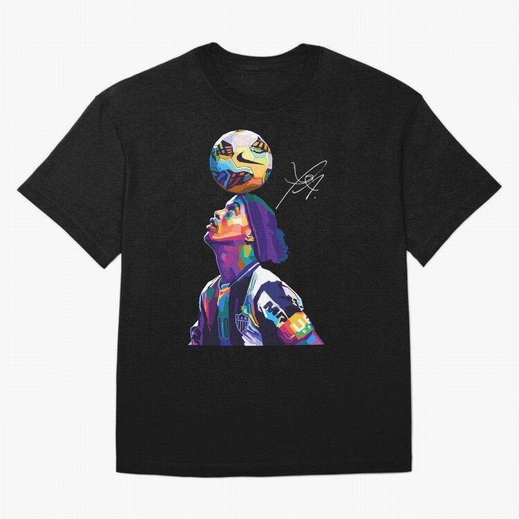 Ronaldinho Wpap Pop Art Oversized T-Shirt Turn Up for Match Day Hype around FIFA World Cup 2026 USA Canada Mexico, Cristiano Ronaldo, Portugal, Spain and Germany, Retro Football Energy, Iconic Rivalries, Trophy Chase Drama and Stadium Atmosphere;