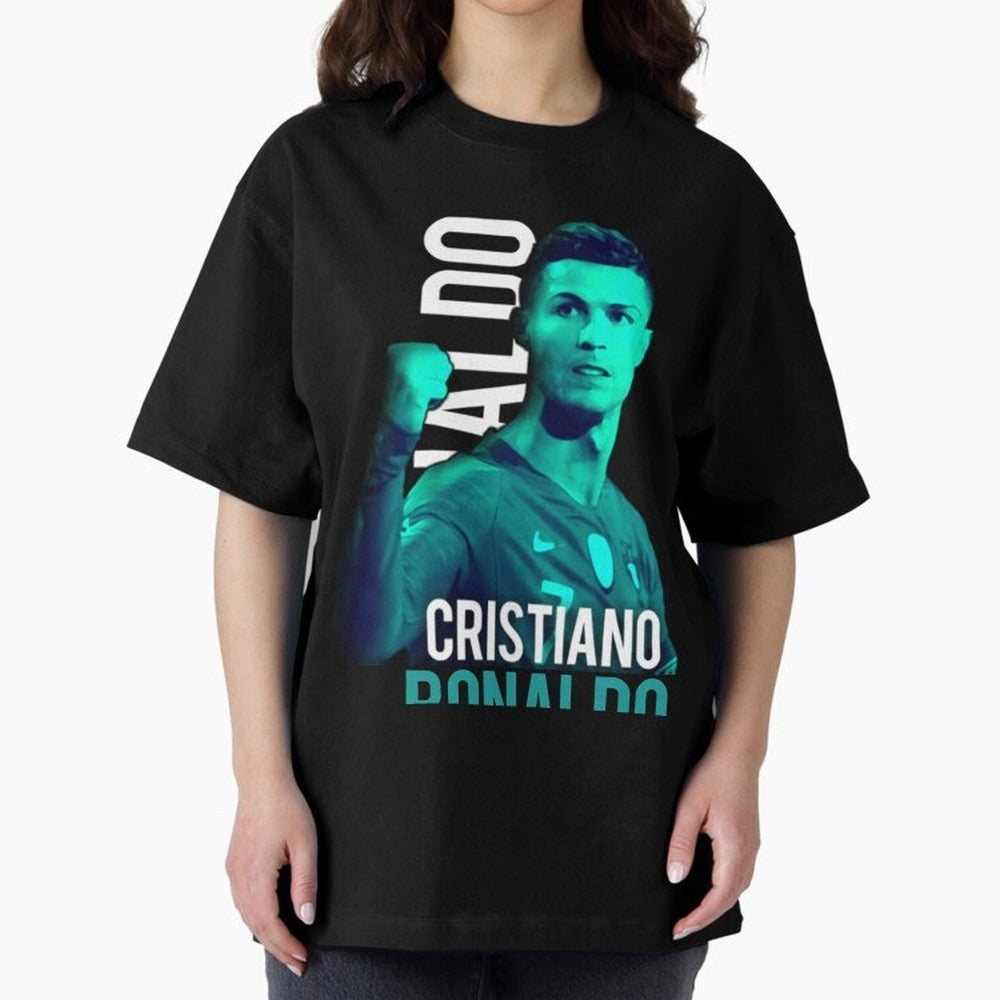 Ronaldo Ronaldo vector Oversized T-Shirt Feel the Trophy Chase of FIFA World Cup 2026 for Fans of CR7 and Messi and England, France and Netherlands, Bringing Tournament Hype, Historic Matchups, Family Viewing Parties and Global Sports Pride;