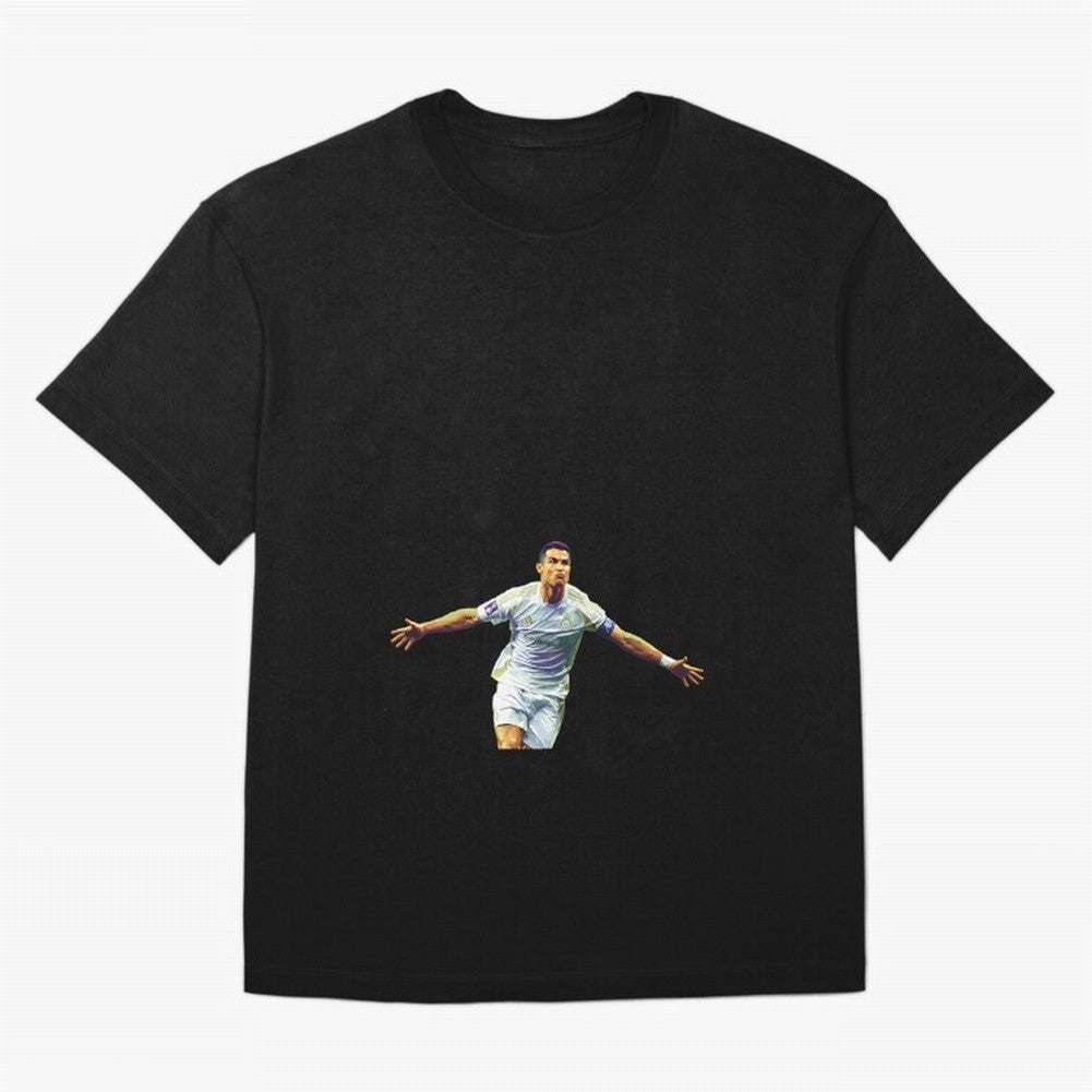 Ronaldo pop art Oversized T-Shirt Relive Match Day Hype around FIFA World Cup 2026 USA Canada Mexico, Mbappe and Neymar, Spain, Goal Celebration Energy, Supporter Heritage, Football Icons and Worldwide Tournament Joy; Created for Match Day Parties,