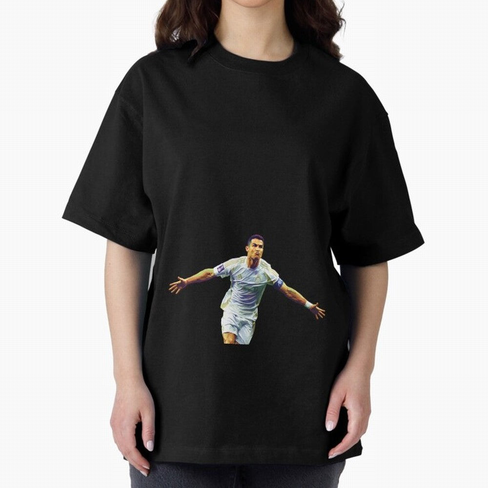 Ronaldo pop art Oversized T-Shirt Relive Match Day Hype around FIFA World Cup 2026 USA Canada Mexico, Mbappe and Neymar, Spain, Goal Celebration Energy, Supporter Heritage, Football Icons and Worldwide Tournament Joy; Created for Match Day Parties,