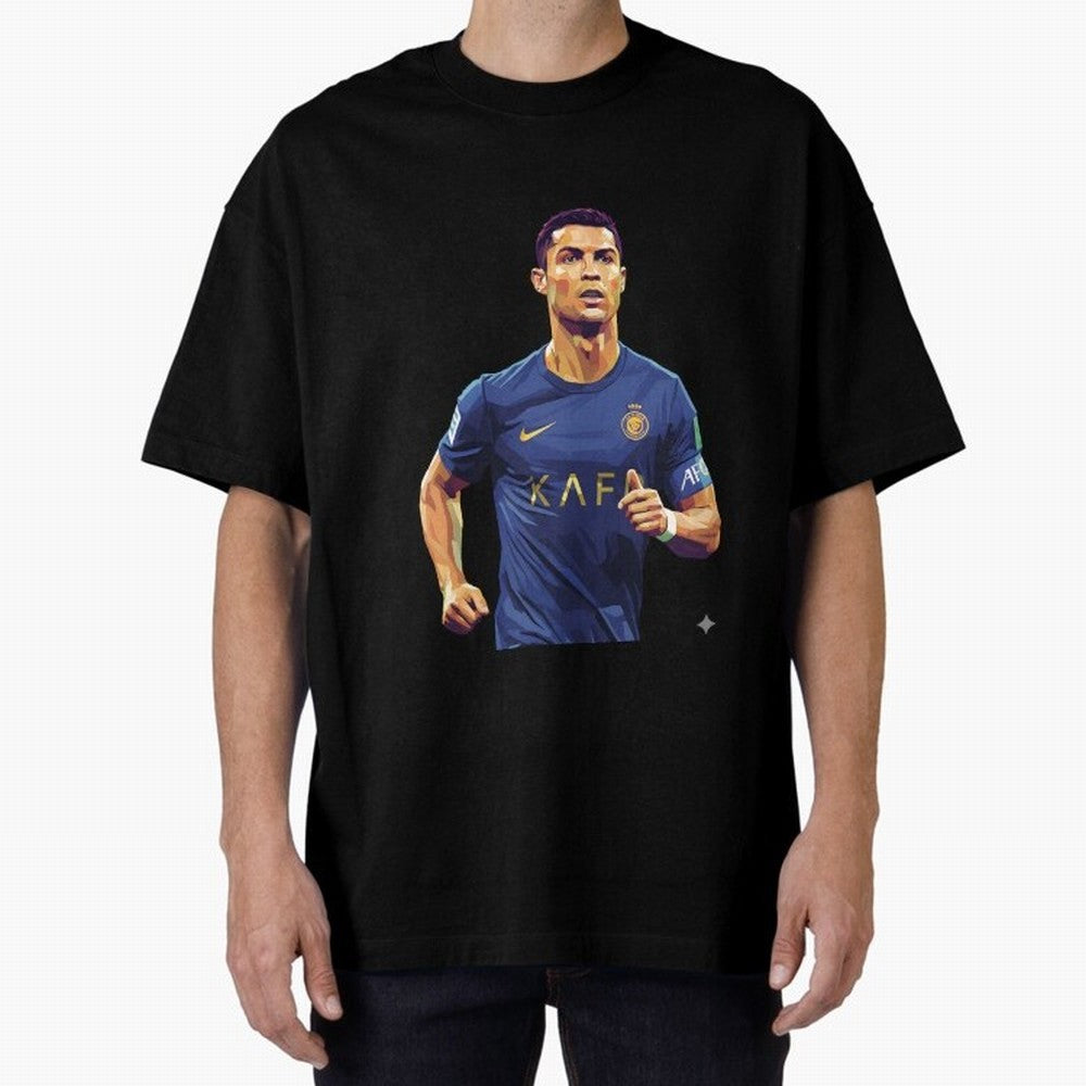 Ronaldo pop art Oversized T-Shirt Follow the Final Road of FIFA World Cup 2026 Group Stage for Fans of Mbappe and Neymar and Argentina, France and Brazil, Bringing Stadium Memories, Football Loyalty, International Chants and Championship Tradition;