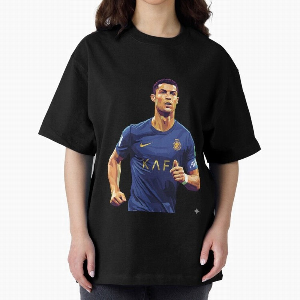 Ronaldo pop art Oversized T-Shirt Follow the Final Road of FIFA World Cup 2026 Group Stage for Fans of Mbappe and Neymar and Argentina, France and Brazil, Bringing Stadium Memories, Football Loyalty, International Chants and Championship Tradition;