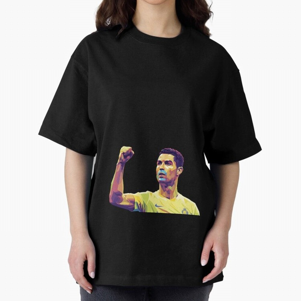 Ronaldo pop art Oversized T-Shirt Show Love for Legendary Goals in Global Football Passion for FIFA World Cup 2026 USA Canada Mexico, Connected to CR7, Argentina, France and Brazil, Global Supporter Spirit, Legendary Goals, National Colors and