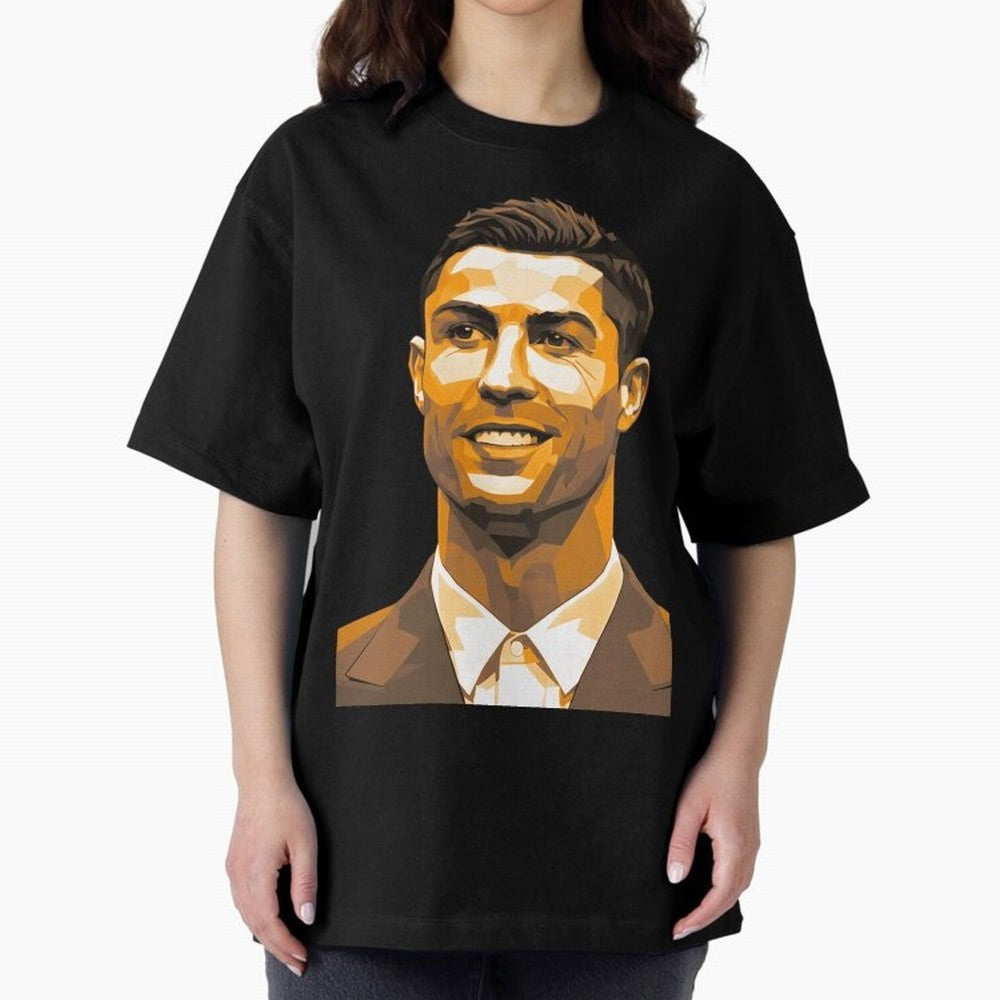 Ronaldo Oversized T-Shirt Treasure Match Day Hype around FIFA World Cup 2026, CR7, Spain, Classic Soccer Heritage, Championship Pressure, Fan Loyalty and International Pride; Made for Die Hard Supporters, Soccer Lovers, Game Day Photos and