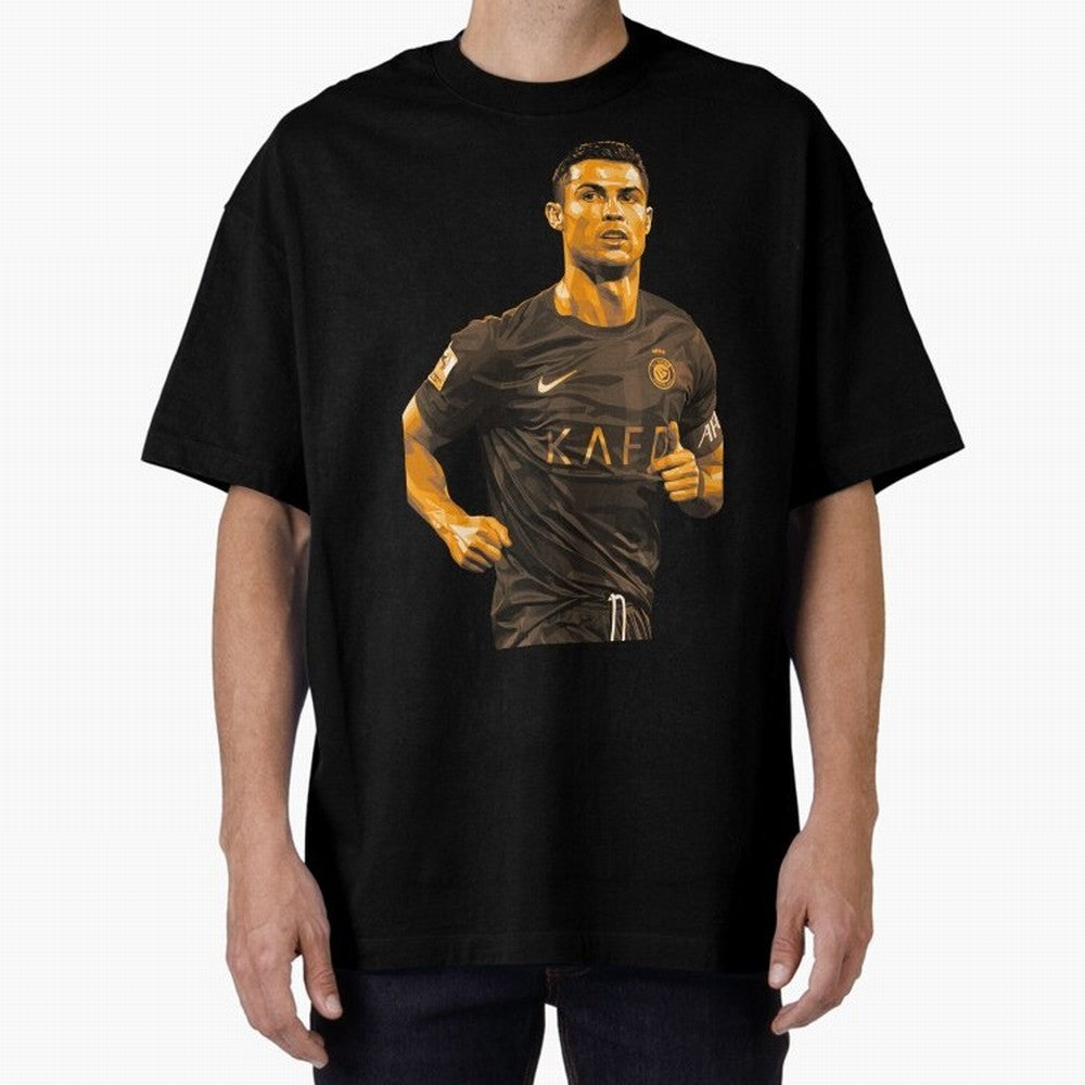 Ronaldo Oversized T-Shirt Spotlight FIFA World Cup 2026 Spirit, Filled with Spain and Netherlands, CR7 and Messi, Championship Spirit, Famous Goals, Roaring Crowds and International Football Unity; Great for Supporters Who Love Legendary Players,