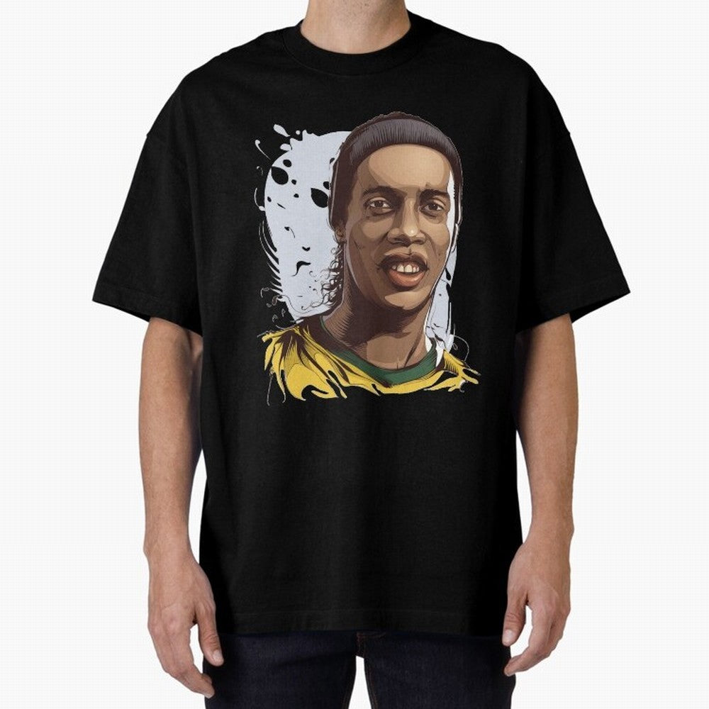 Illustration Ronaldinho Art Oversized T-Shirt Relive the FIFA World Cup 2026 Journey through Neymar Highlights, Netherlands Pride, Game Day Rituals, Football Legends, Country Pride and the Road to the Final; Created for Match Day Parties, Soccer