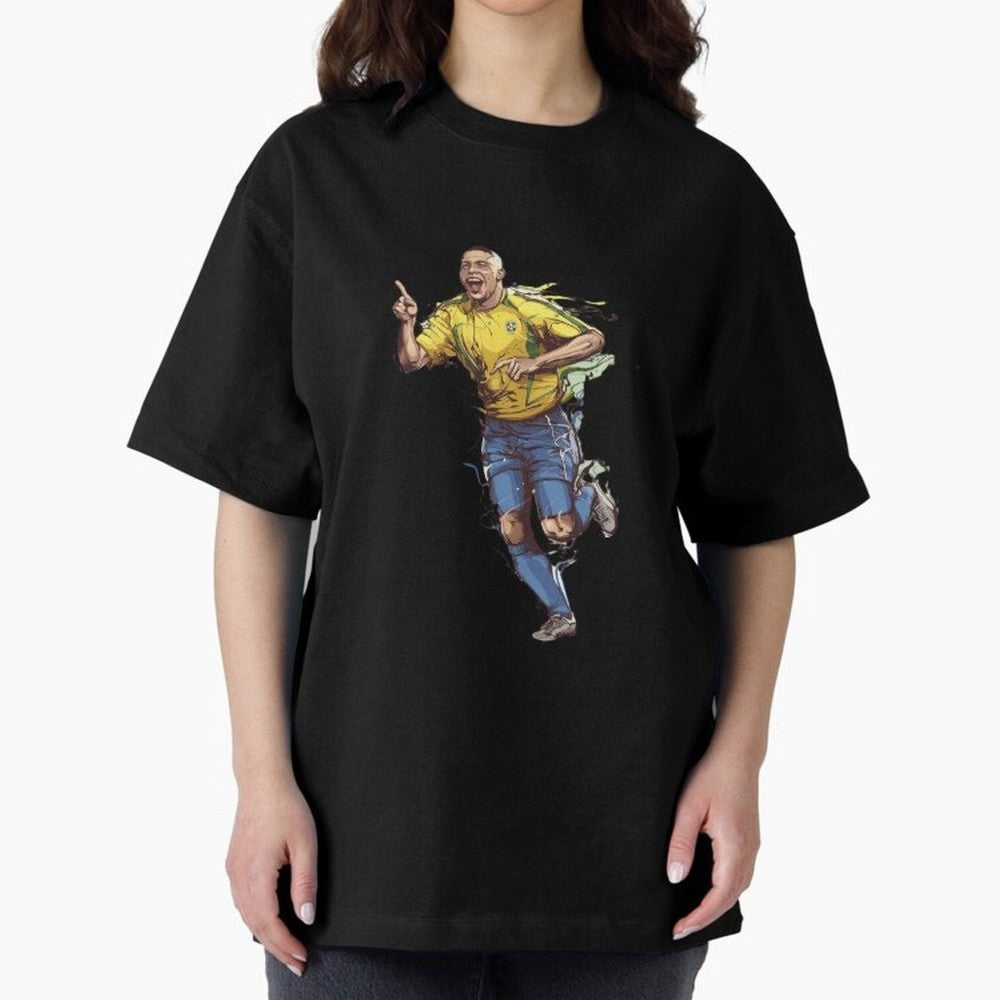 Brazilian Football Player from Milano Oversized T-Shirt Feel International Energy from Match Day Hype around FIFA World Cup 2026 USA Canada Mexico, Haaland, Germany, Goal Celebration Energy, Supporter Heritage, Football Icons and Worldwide