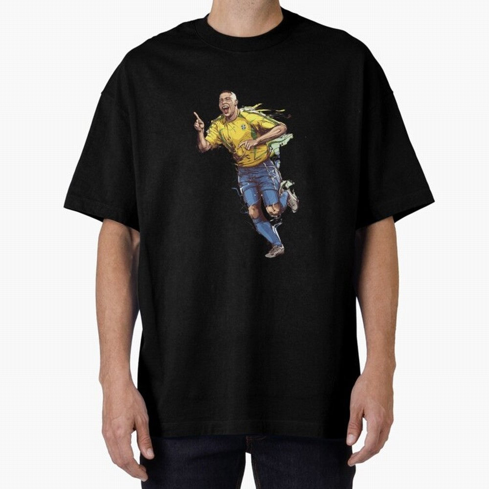 Brazilian Football Player from Milano Oversized T-Shirt Feel International Energy from Match Day Hype around FIFA World Cup 2026 USA Canada Mexico, Haaland, Germany, Goal Celebration Energy, Supporter Heritage, Football Icons and Worldwide