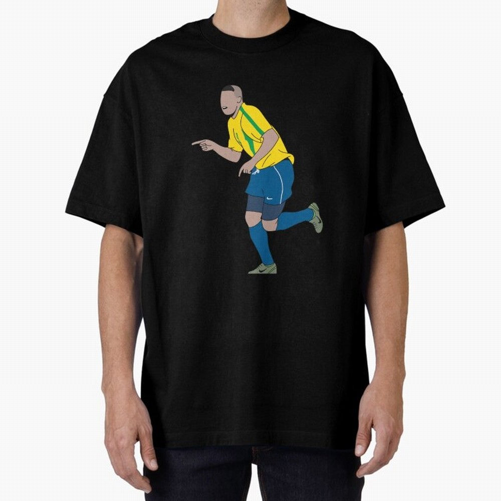 Ronaldo R9 Brazil (2002 WC) Oversized T-Shirt Live the Energy of FIFA World Cup 2026 Spirit, with France, Messi and Cristiano Ronaldo, Football Passion, Legendary Performances, Festival Vibes and Supporter Community; Ideal for Fans Who Follow