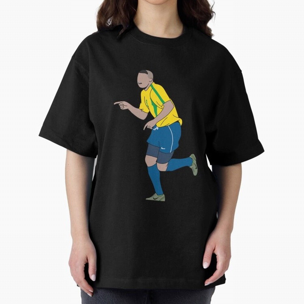 Ronaldo R9 Brazil (2002 WC) Oversized T-Shirt Live the Energy of FIFA World Cup 2026 Spirit, with France, Messi and Cristiano Ronaldo, Football Passion, Legendary Performances, Festival Vibes and Supporter Community; Ideal for Fans Who Follow