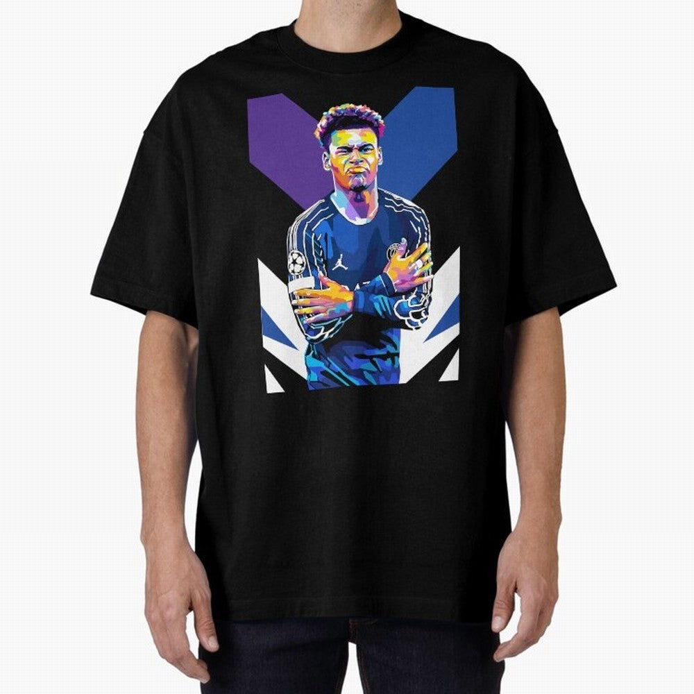 Desire Doue in WPAP Style Oversized T-Shirt Showcase FIFA World Cup 2026 Spirit, Built around Argentina and Brazil, Mbappe and Neymar, Championship Spirit, Famous Goals, Roaring Crowds and International Football Unity; Built for Supporters Chasing