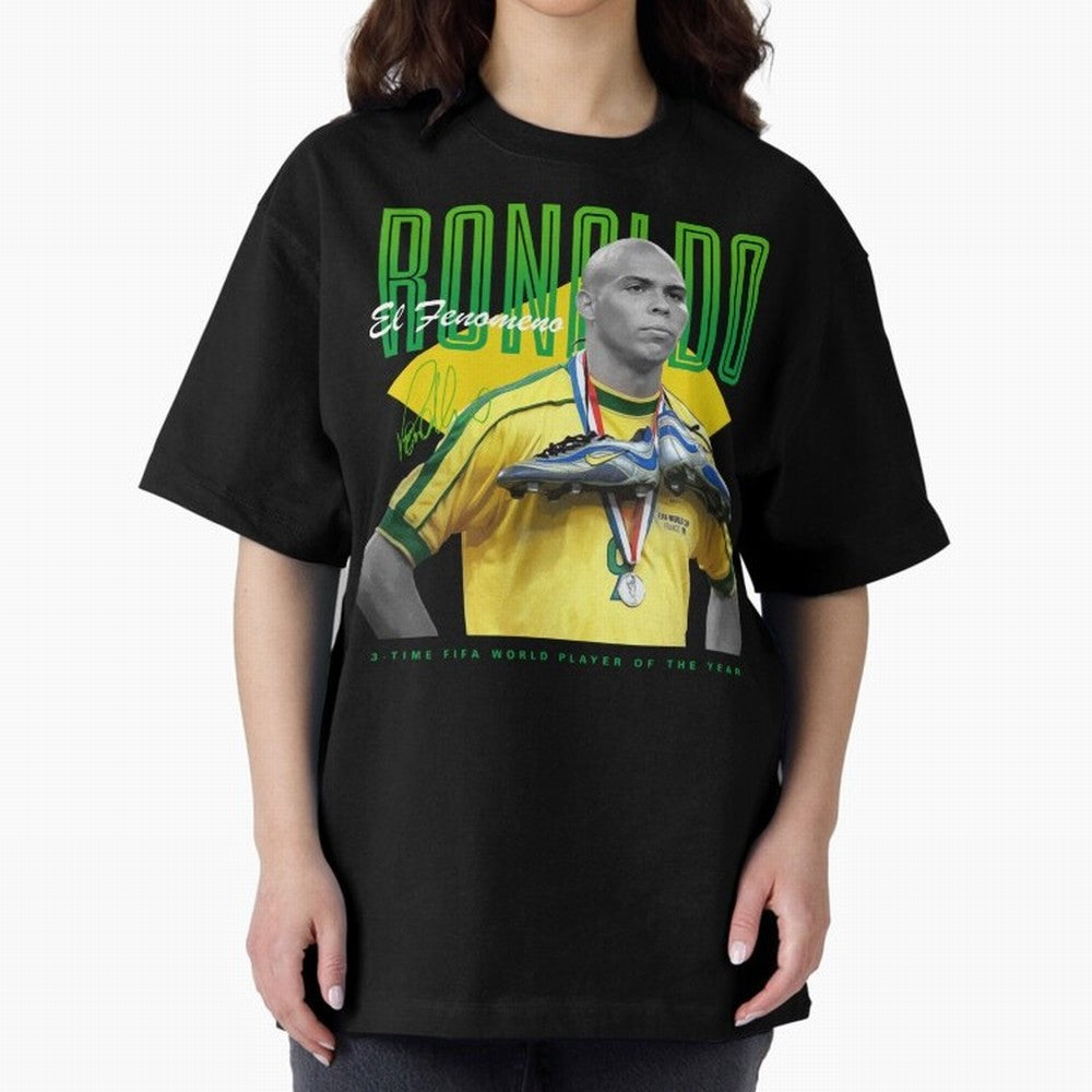 Ronaldo 3 Time Fifa World Player Of The Year Oversized T-Shirt Celebrate FIFA World Cup 2026 Group Stage for Fans of CR7 and Spain and Netherlands, Bringing Stadium Memories, Football Loyalty, International Chants and Championship Tradition; Great