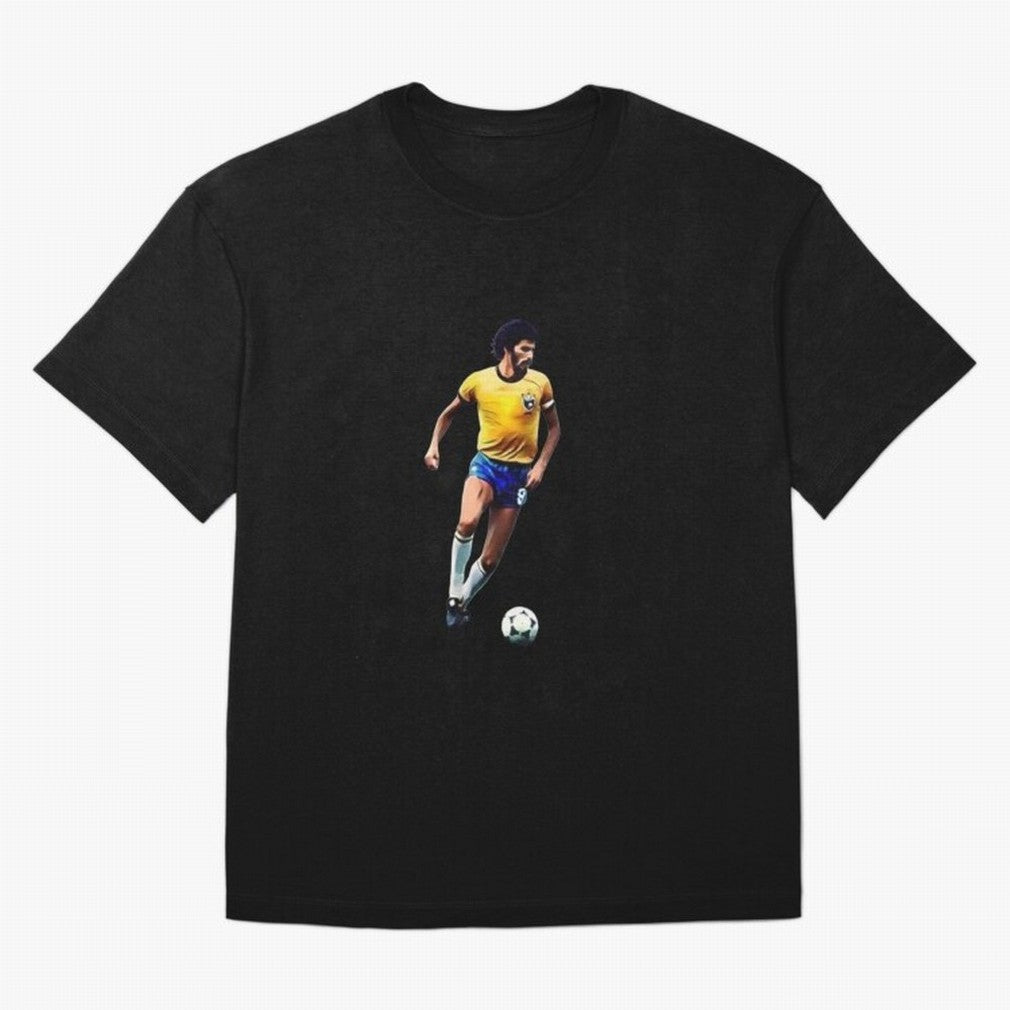 Legends of The Beautiful Game Cartoon Collection Legends Socrates Cartoon Artwork9 Oversized T-Shirt Cheer for Match Day Hype around FIFA World Cup 2026, Haaland and Mbappe, Argentina and Brazil, Game Day Rituals, Football Legends, Country Pride